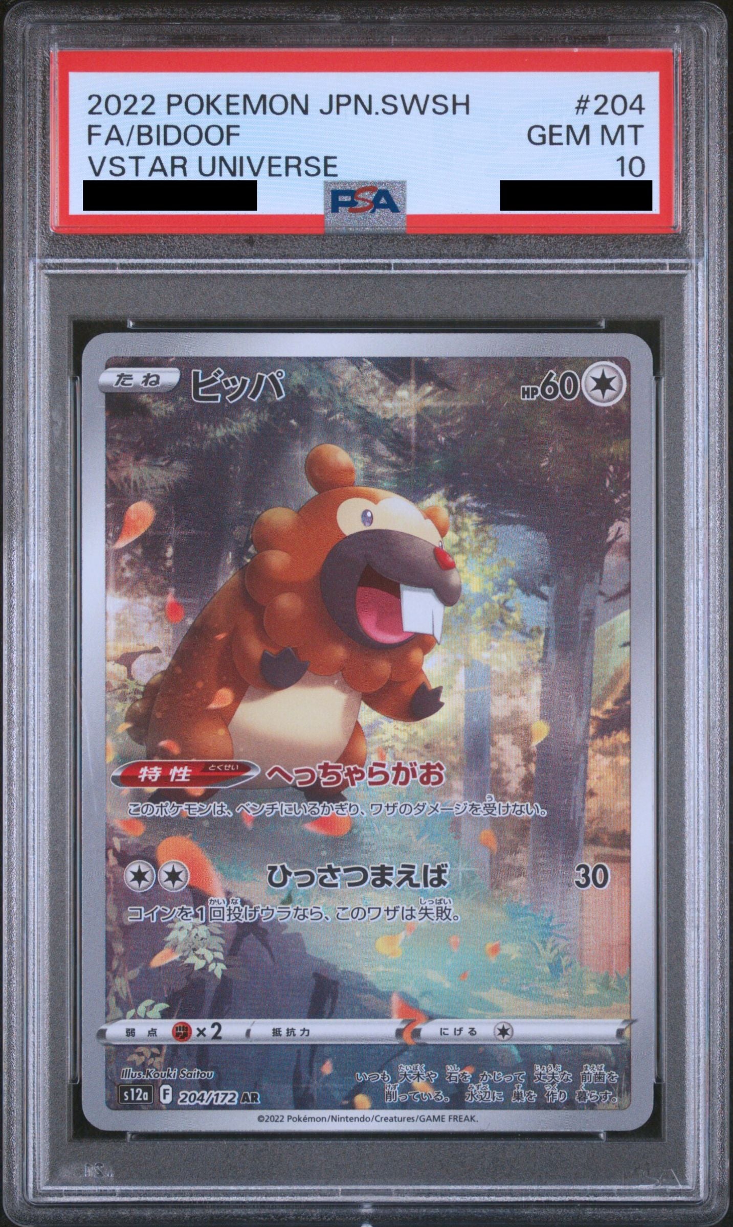 Pokmon card PSA 10 Bidoof 204/172 VSTAR Universe JAP Pika Japan Cards Pokmon card PSA 10 Bidoof 204/172 VSTAR Universe JAP Pika Japan Cards
