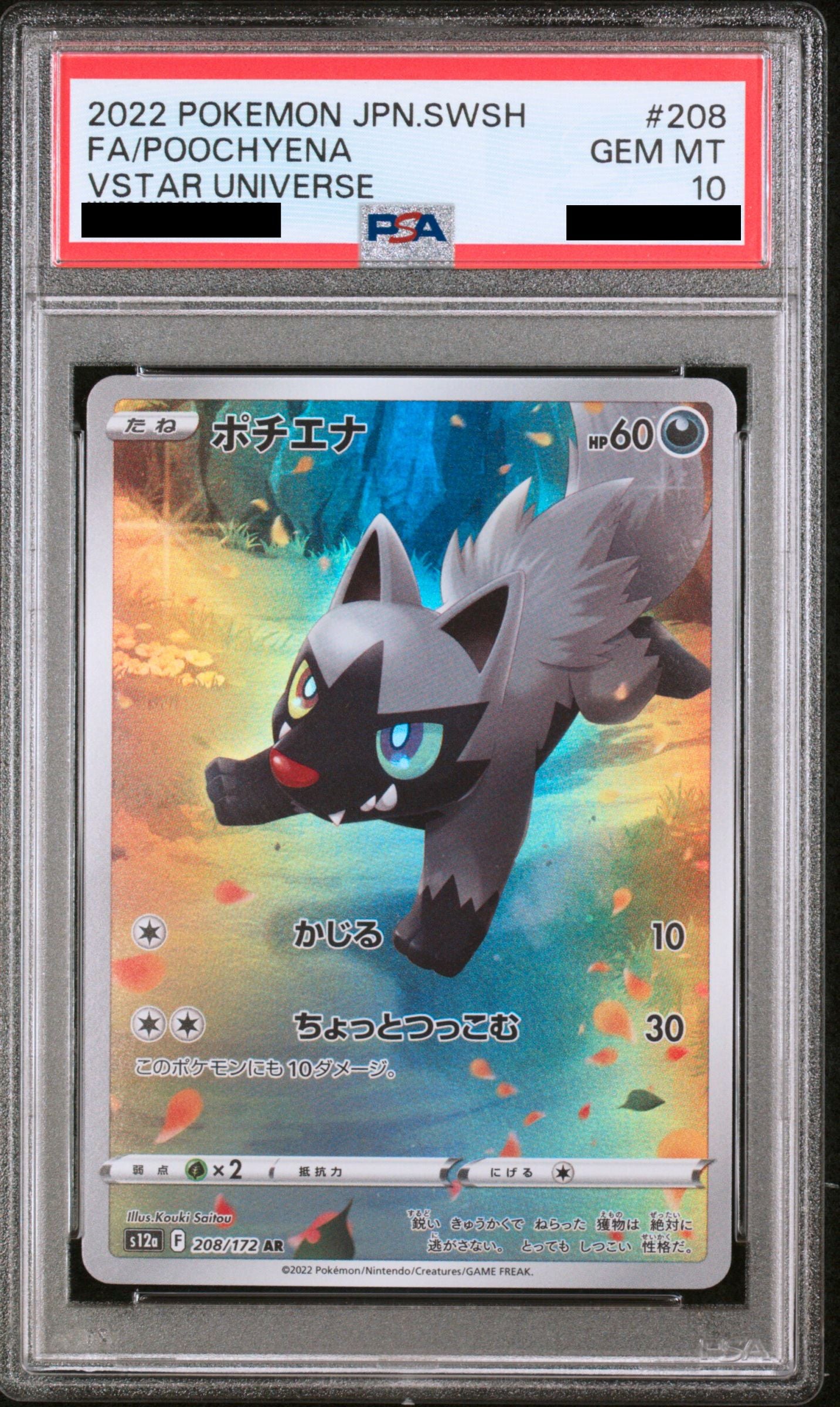 Pokmon card PSA 10 Poochyena 208/172 VSTAR Universe JAP Pika Japan Cards Pokmon card PSA 10 Poochyena 208/172 VSTAR Universe JAP Pika Japan Cards