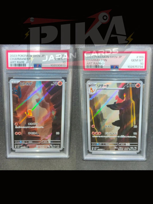 Pokémon card PSA 10 Charmander Charmeleon AR 168 169/165 sv2a 151 JAP