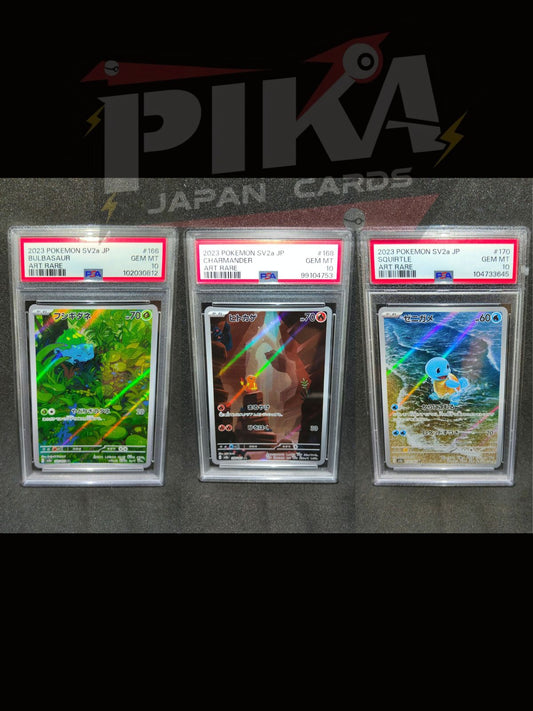 Pokemon card PSA 10 Sequential Bulbasaur, Charmander, Squirtle set 151 JAP