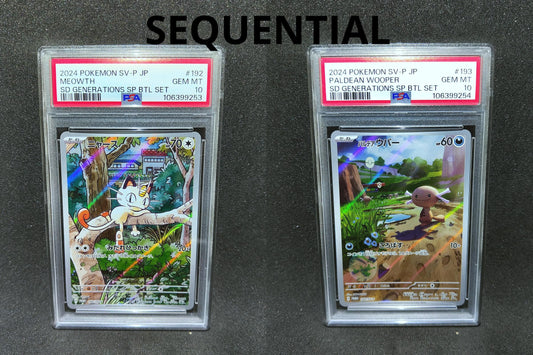 Pokémon card PSA 10 Sequenziale Meowth 192/SV-P Paldean Wooper 193/SV-P AR JAP
