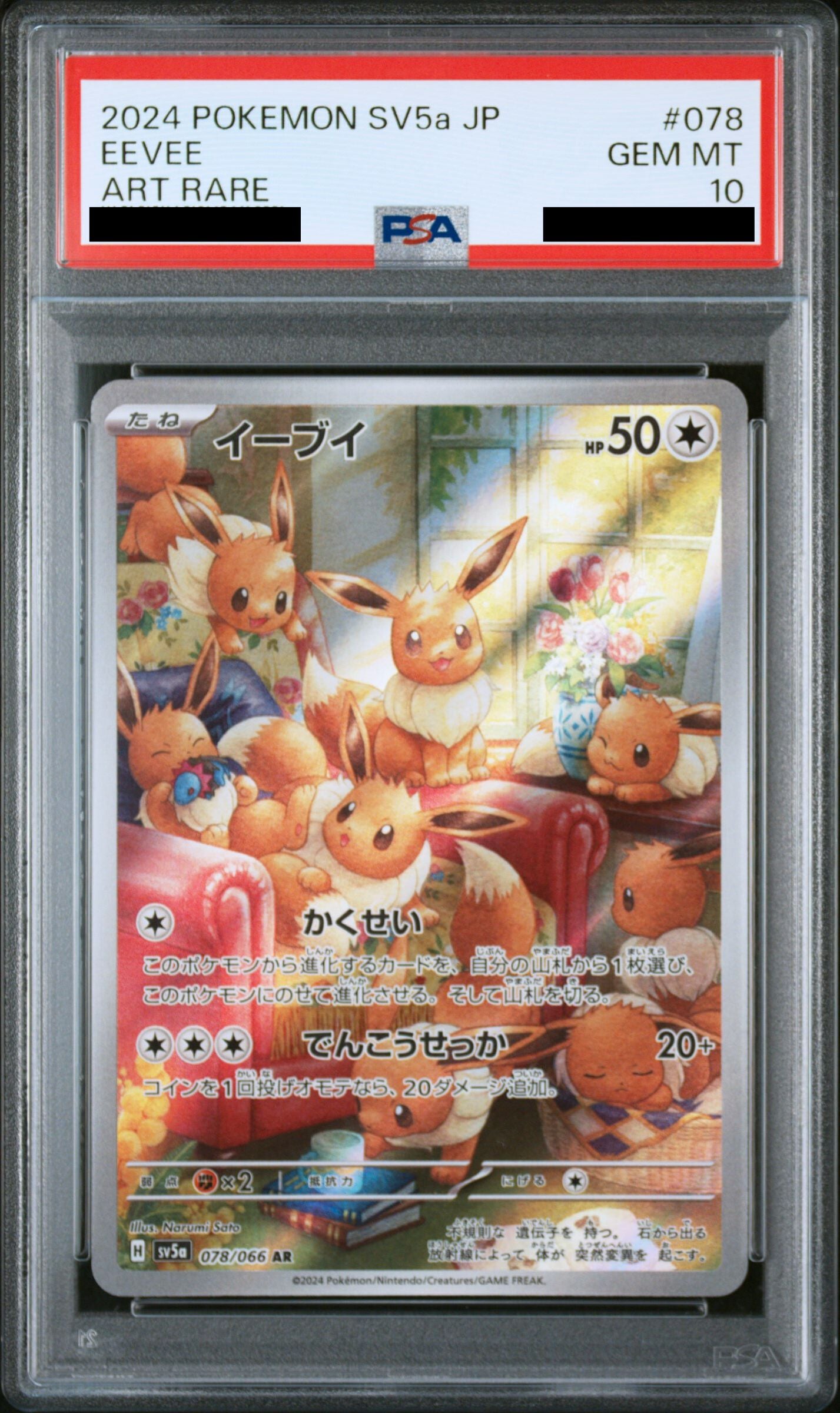 Pokémon card PSA 10 Eevee 78/66 Crimson Haze JAP