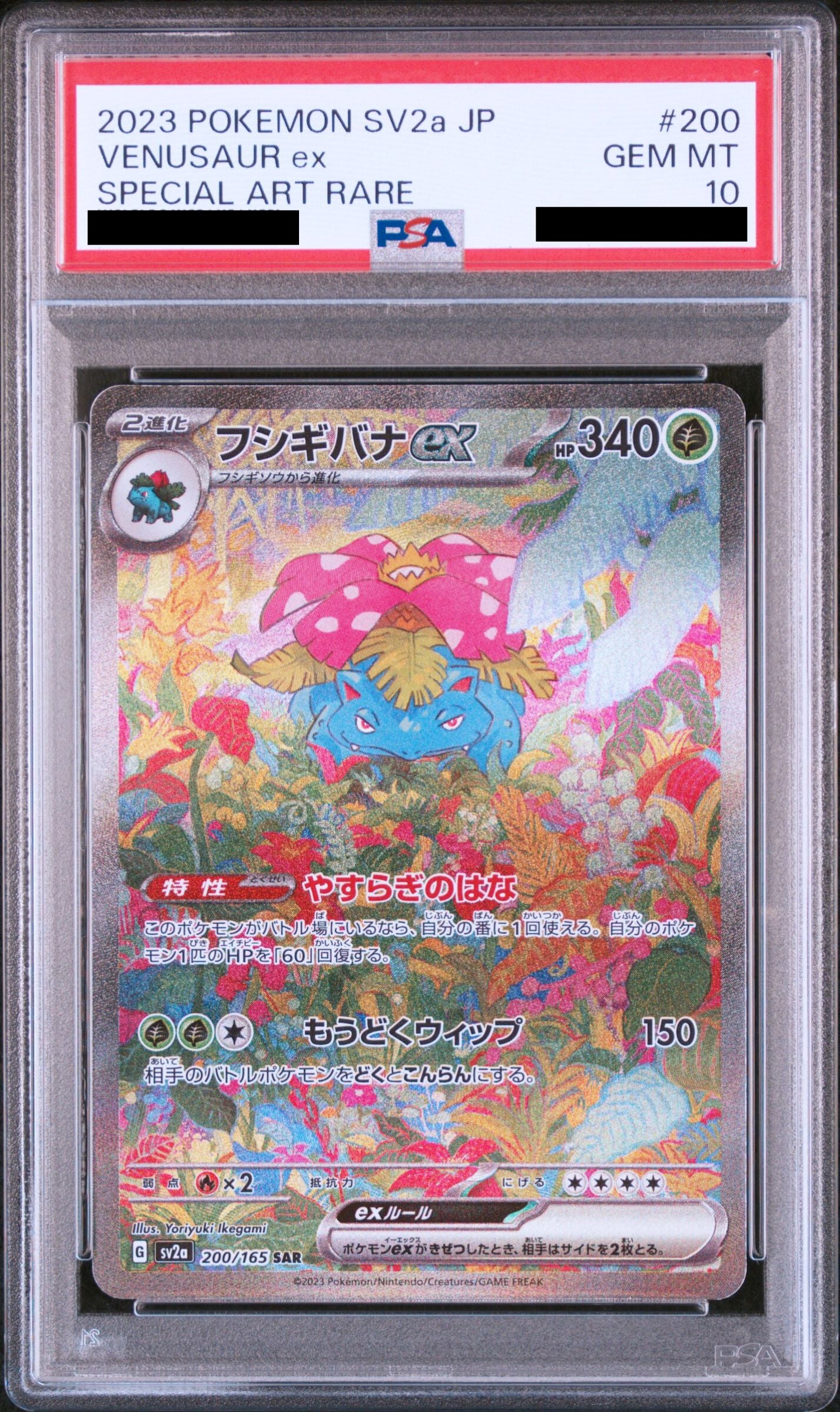 Pokémon card PSA 10 Venusaur ex SAR 200/165 151 JAP